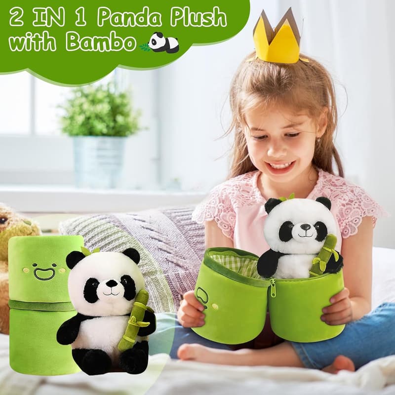 Panda Plush Toy in Bamboo Tube - 11.8 Inch Stuffed Animal