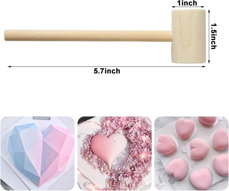 Wooden Heart Hammers for Chocolate—18 Piece Set