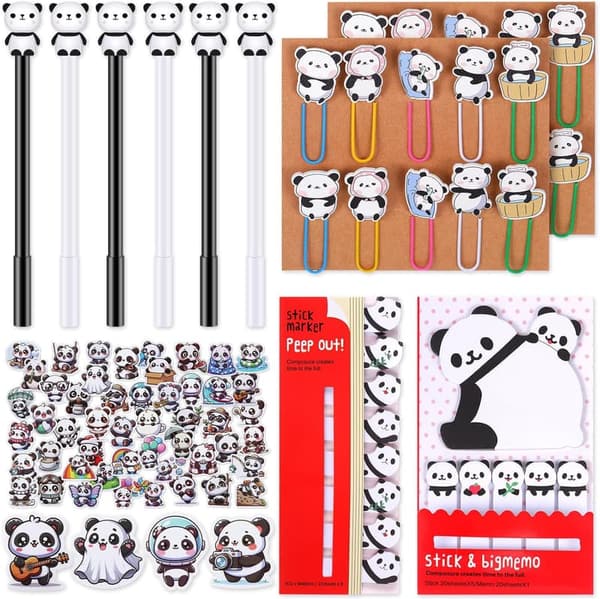 Panda-Themed School Supplies Set with Cute Stationery for Kids