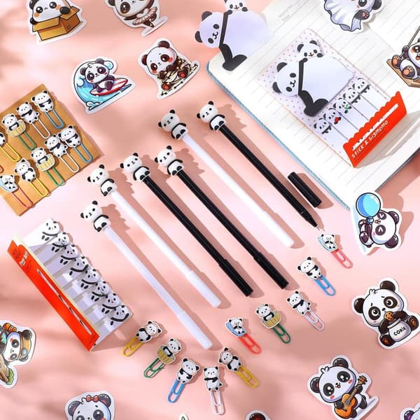 Panda-Themed School Supplies Set with Cute Stationery for Kids