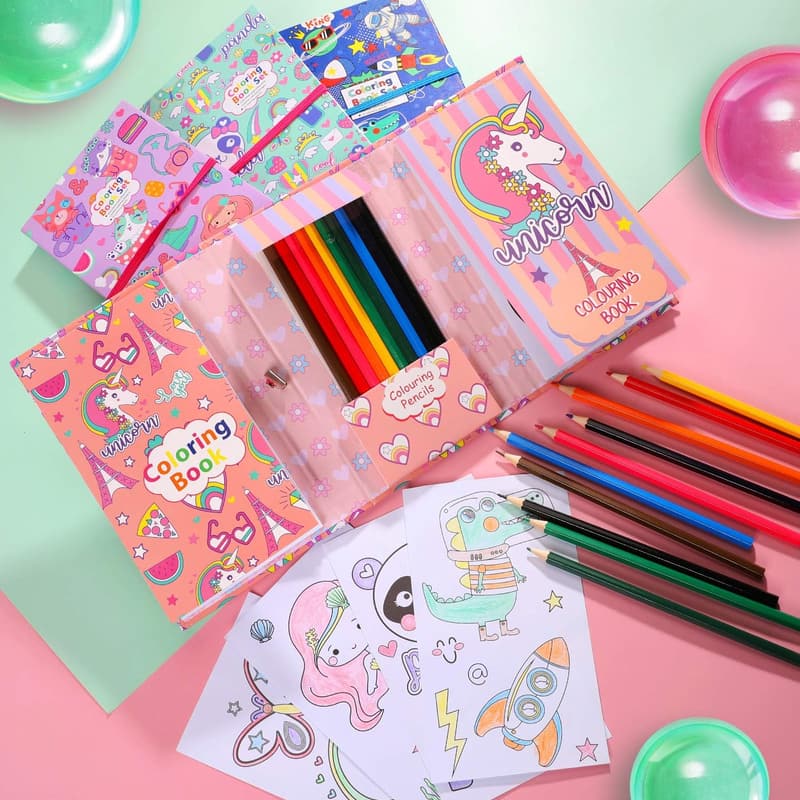Panda Coloring Book Set with Colored Pencils for Kids Age 4-8