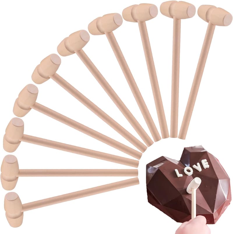 Mini Wooden Hammers - 24 Pcs Seafood & Chocolate Cracking Tools