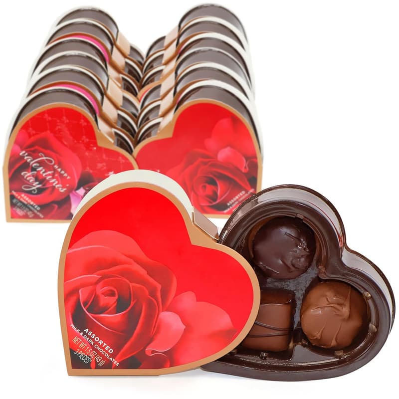Mother's Day Mini Chocolate Heart Gift Box - 12 Assorted Truffles