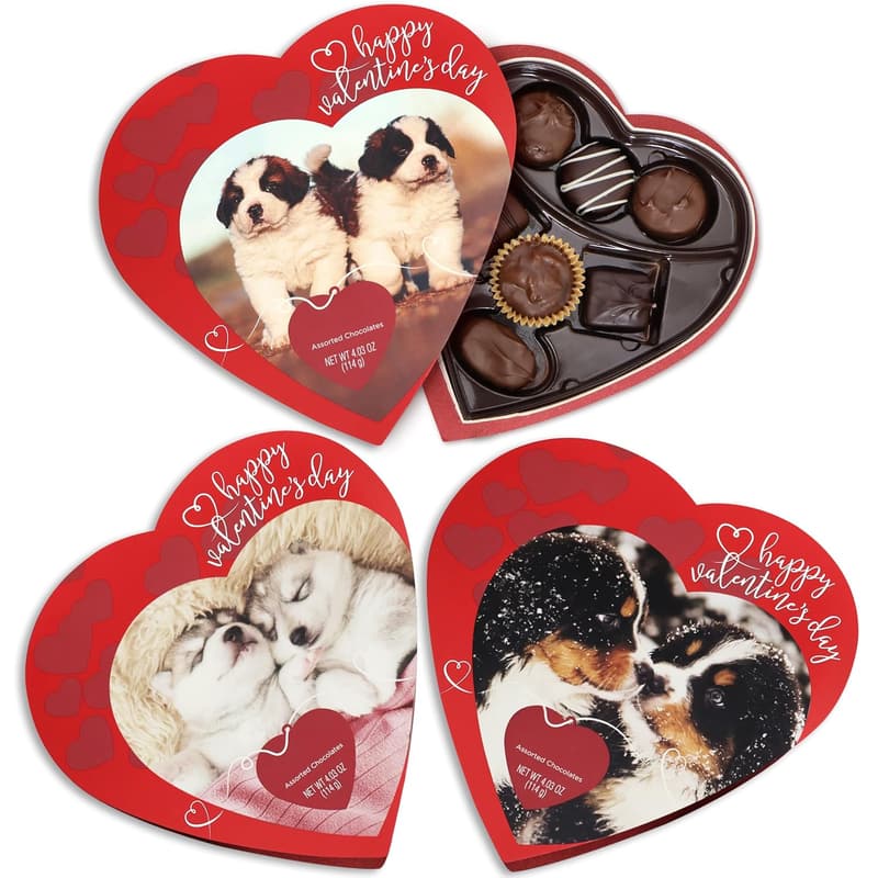 Valentine's Day Assorted Chocolate Heart Gift Box – 3 Pack
