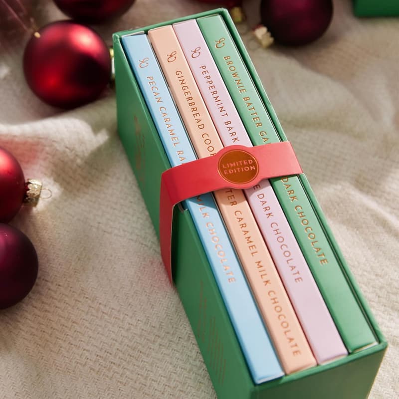 Gourmet Holiday Chocolate Bars 4-Pack Gift Set