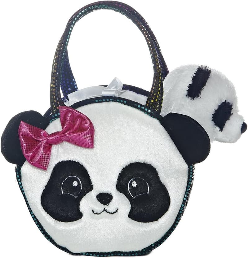 Fashionable Panda Stuffed Animal - 7-Inch On-the-Go Companion