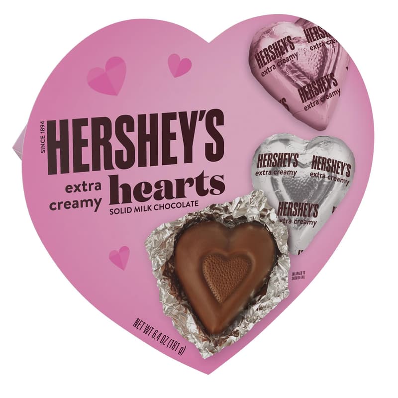 Valentine's Day HERSHEY'S Extra Creamy Milk Chocolate Hearts