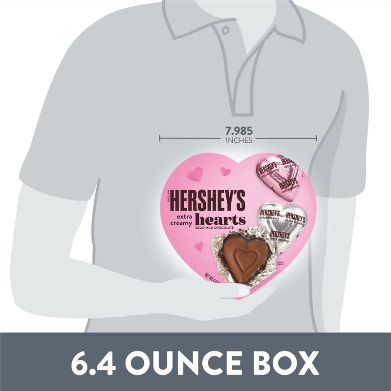 Valentine's Day HERSHEY'S Extra Creamy Milk Chocolate Hearts