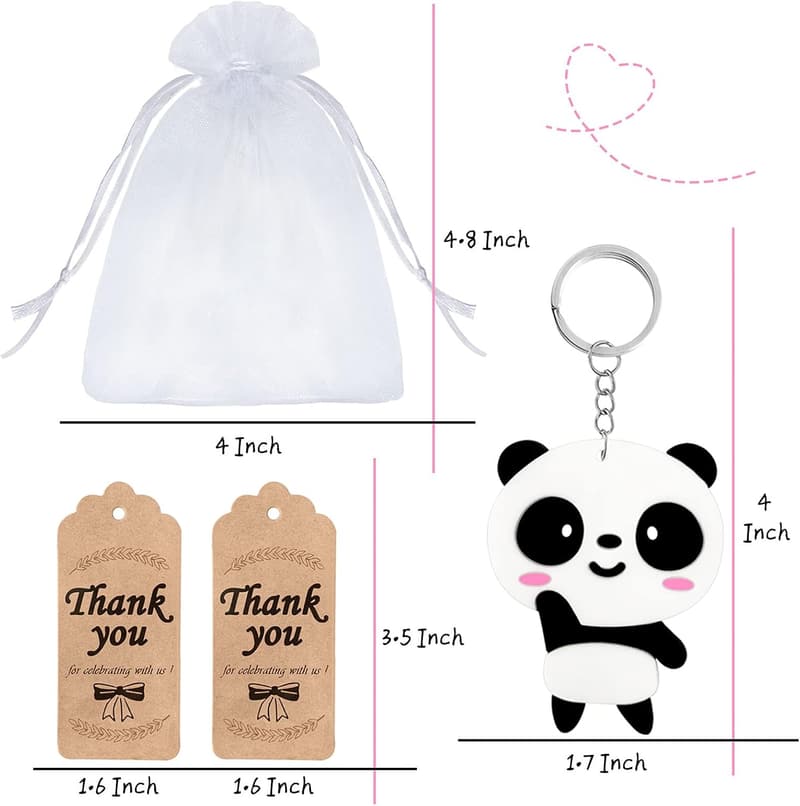 Animal-Themed Birthday Party Favors Set with Panda Keychains & Bags