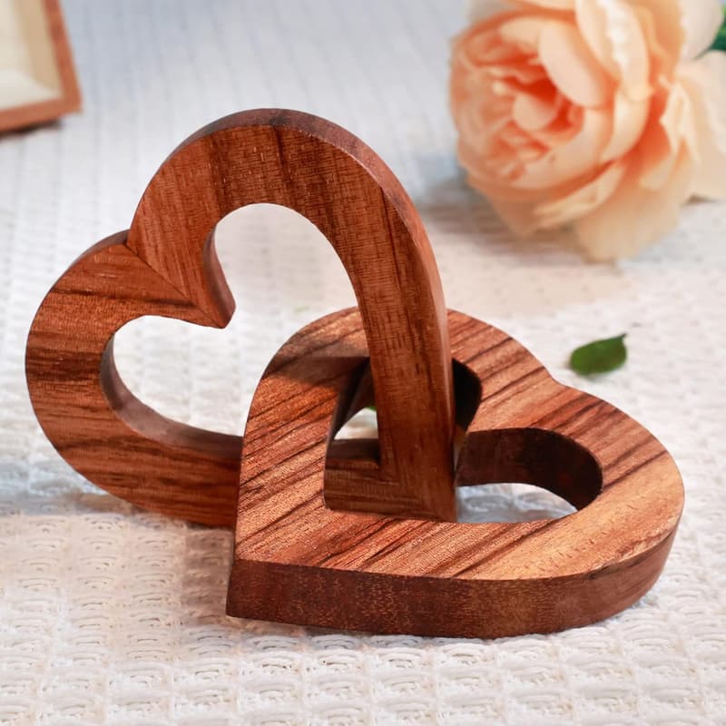 Valentine's Day Handmade Wooden Heart Gift for Couples