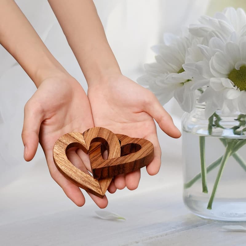 Valentine's Day Handmade Wooden Heart Gift for Couples