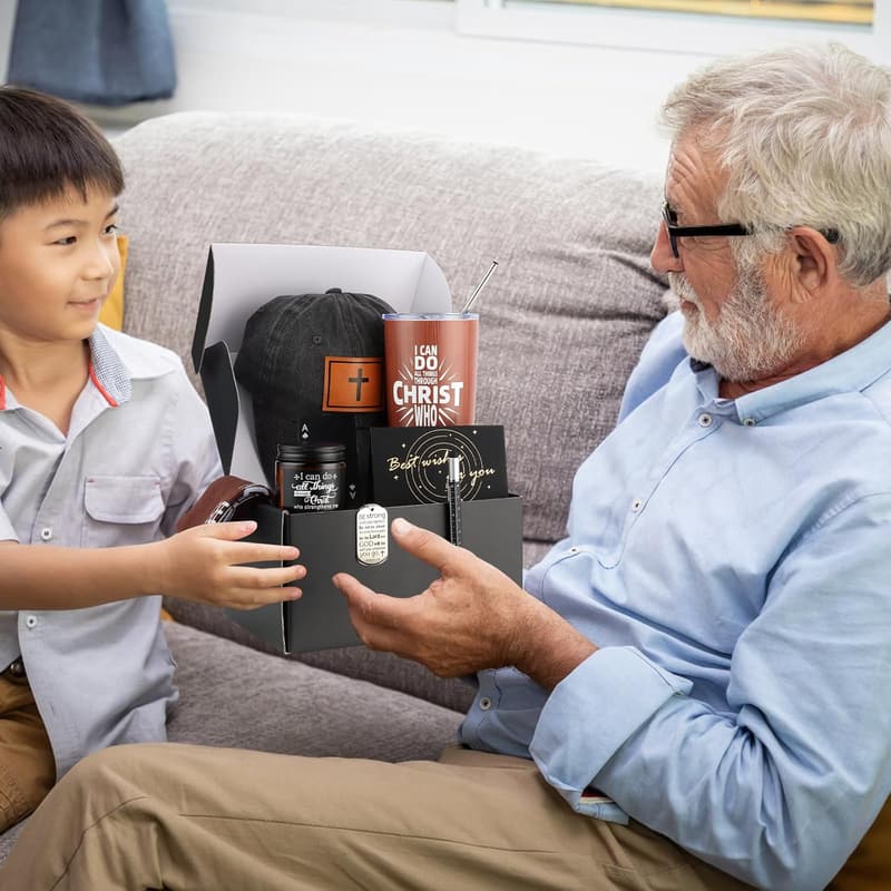 Inspirational Christian Gift Set for Men - 9-Piece Box
