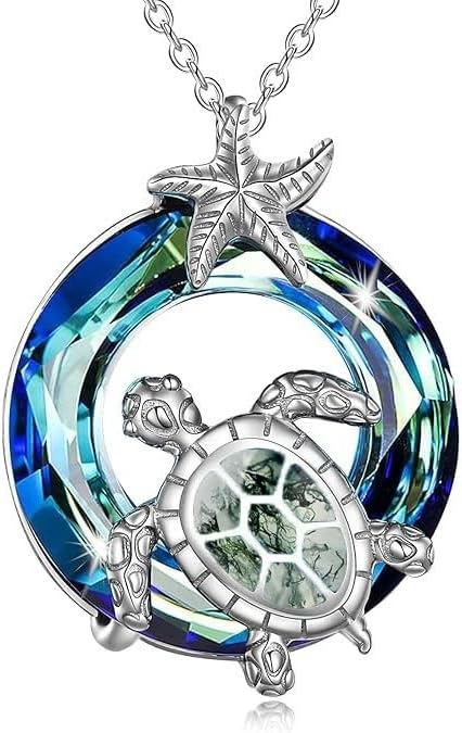 S925 Sterling Silver Sea Turtle Necklace for Women