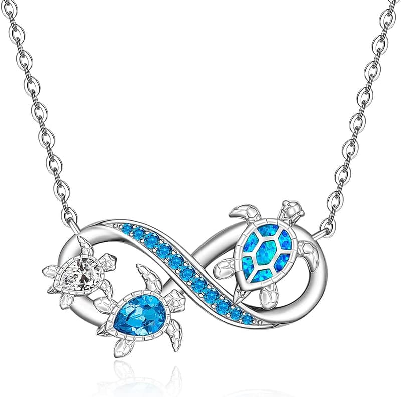 Mother's Day Gift: Sterling Silver Turtle Necklace for Women