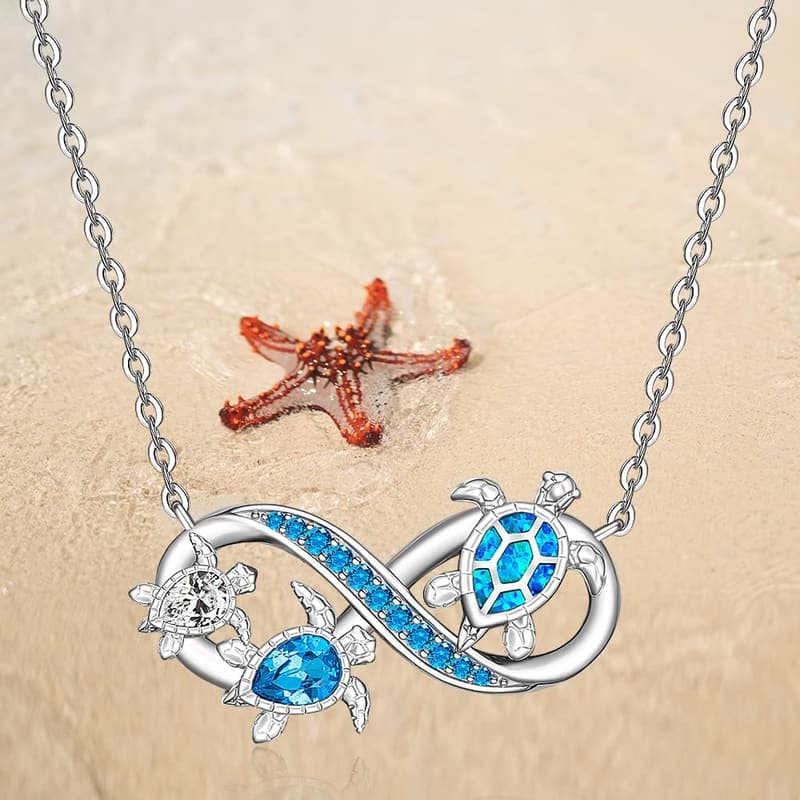 Mother's Day Gift: Sterling Silver Turtle Necklace for Women