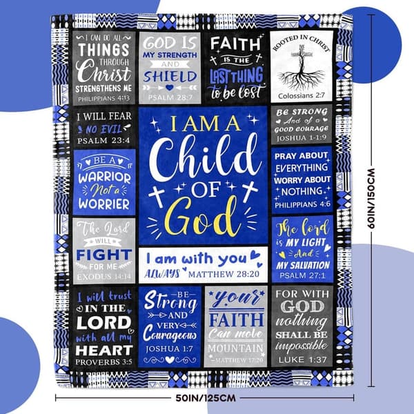 Inspirational Bible Verse Blanket - Christian Gift for Men