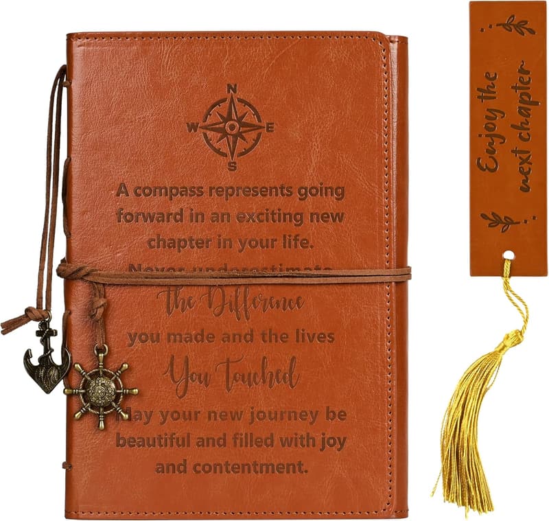 Retirement Leather Journal Notebook for Friends & Coworkers