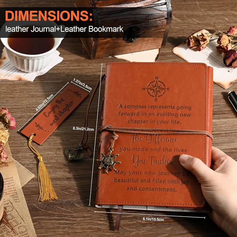 Retirement Leather Journal Notebook for Friends & Coworkers