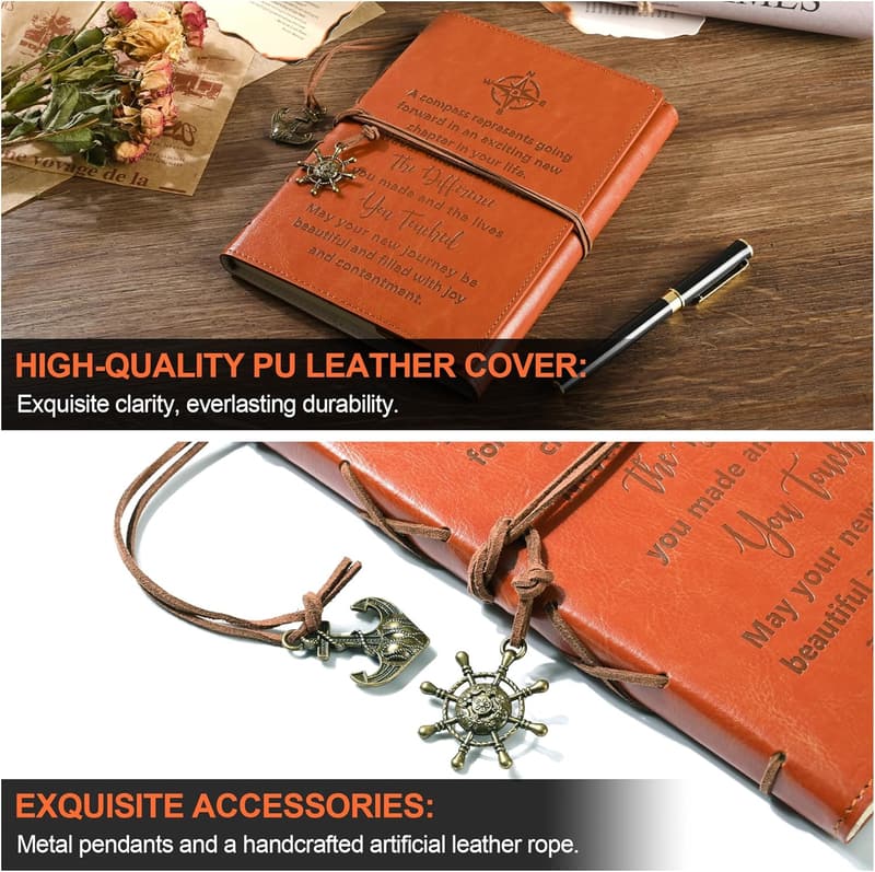 Retirement Leather Journal Notebook for Friends & Coworkers