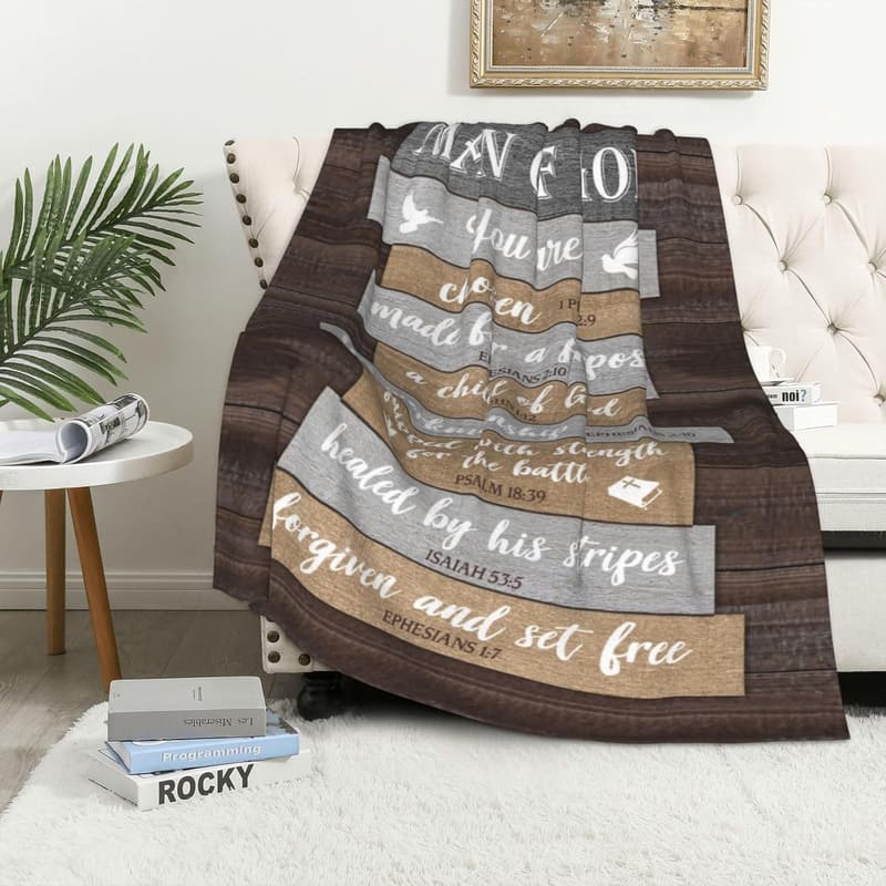 Christian Blanket for Men - 60x50 Inch Inspirational Gift