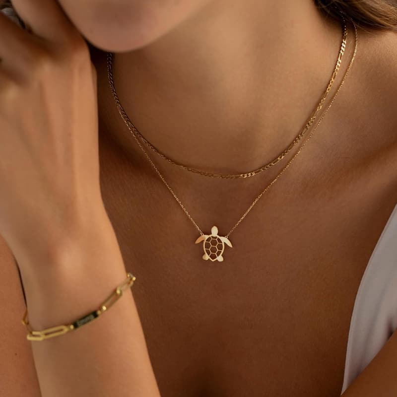 Dainty 14K Gold Bee & Animal Necklace for Women