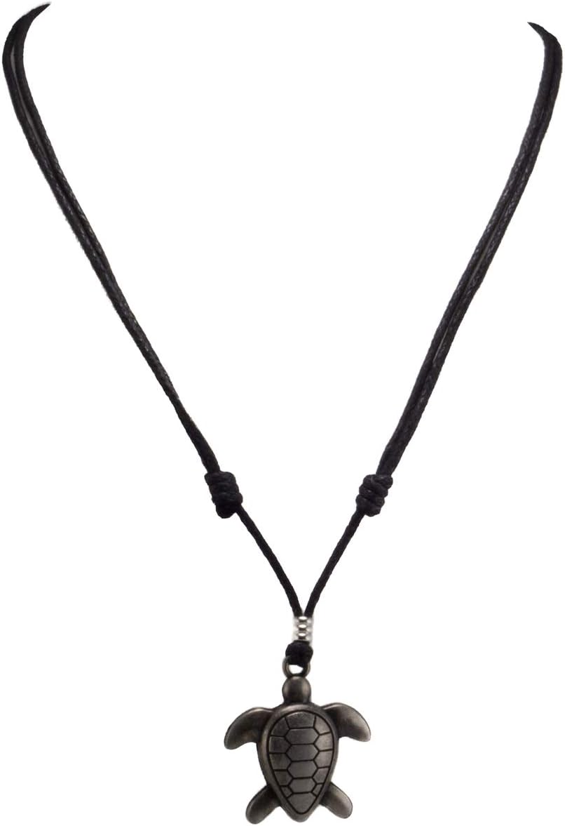 Sea Turtle Necklace on Adjustable Black Cord