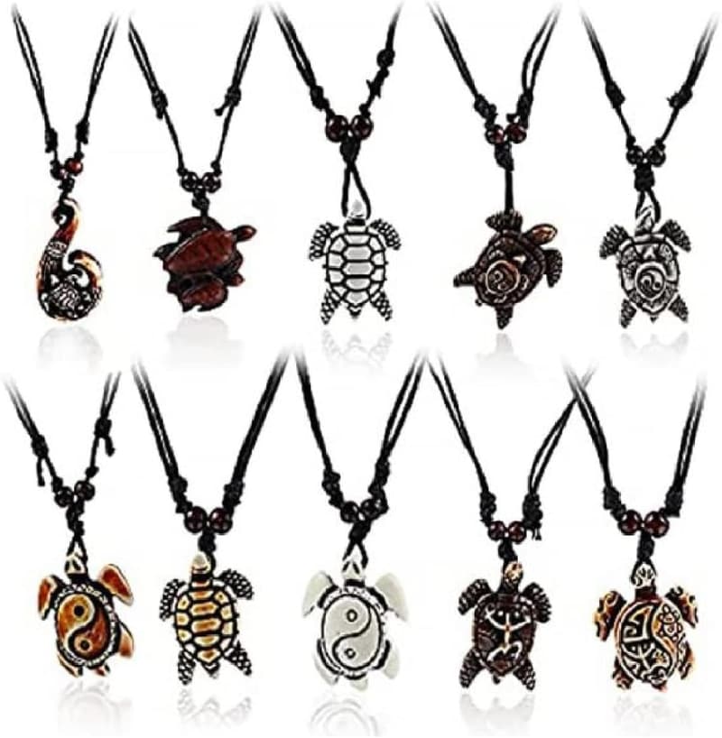 Adjustable Sea Turtle Pendant Necklace Set for Couples