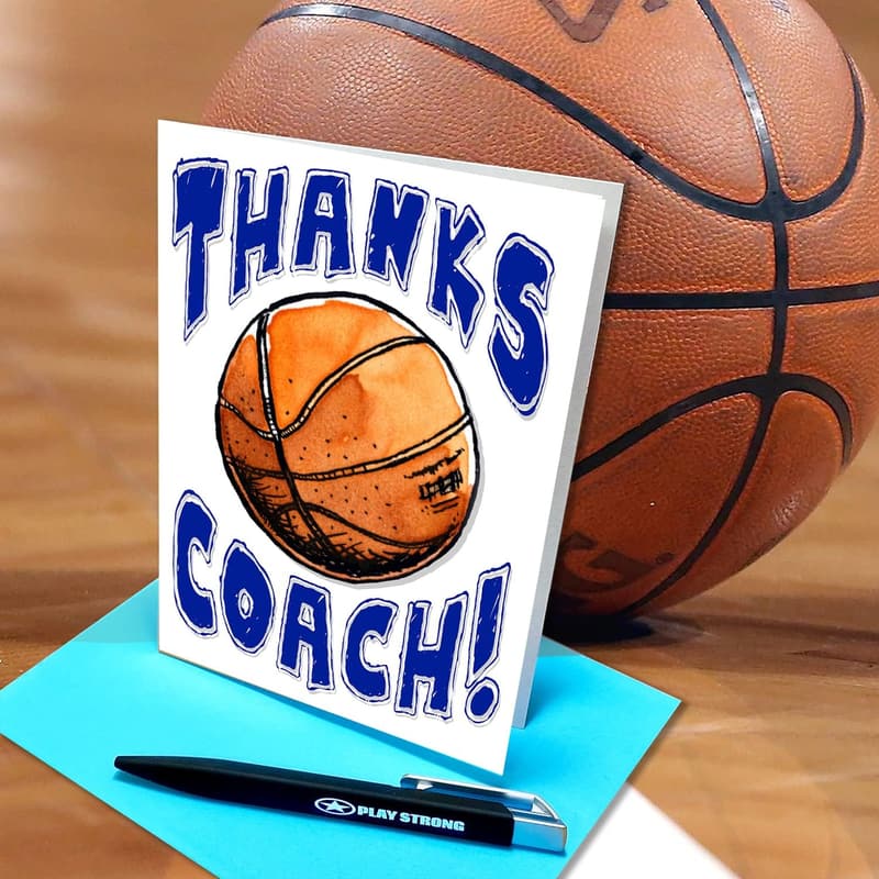 Thank You Cards for Basketball Coaches - 3-Pack Set