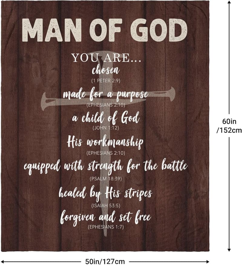 Faith-Inspired Throw Blanket for Christian Men - 50