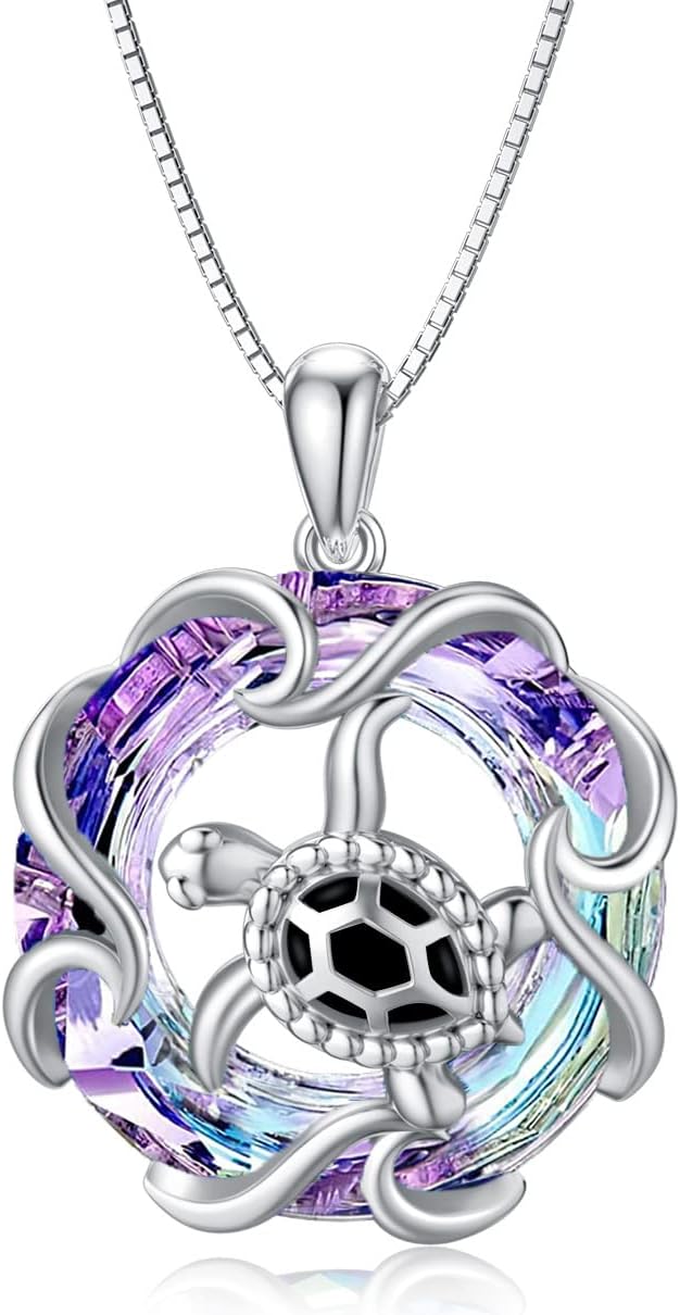 Sterling Silver Sea Turtle Necklace - Ocean-Themed Jewelry for Women