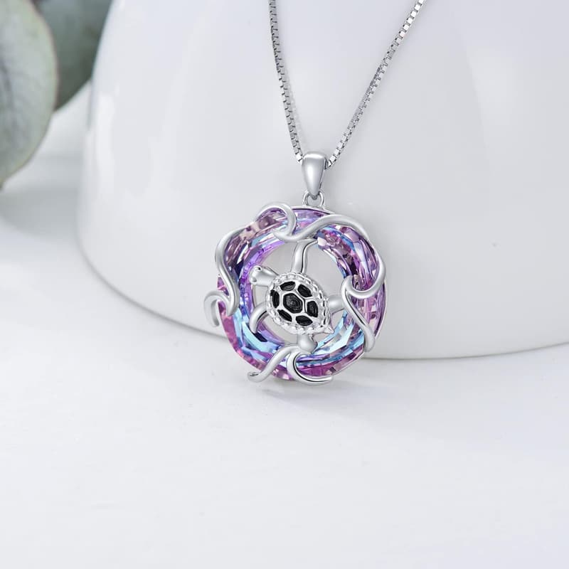 Sterling Silver Sea Turtle Necklace - Ocean-Themed Jewelry for Women