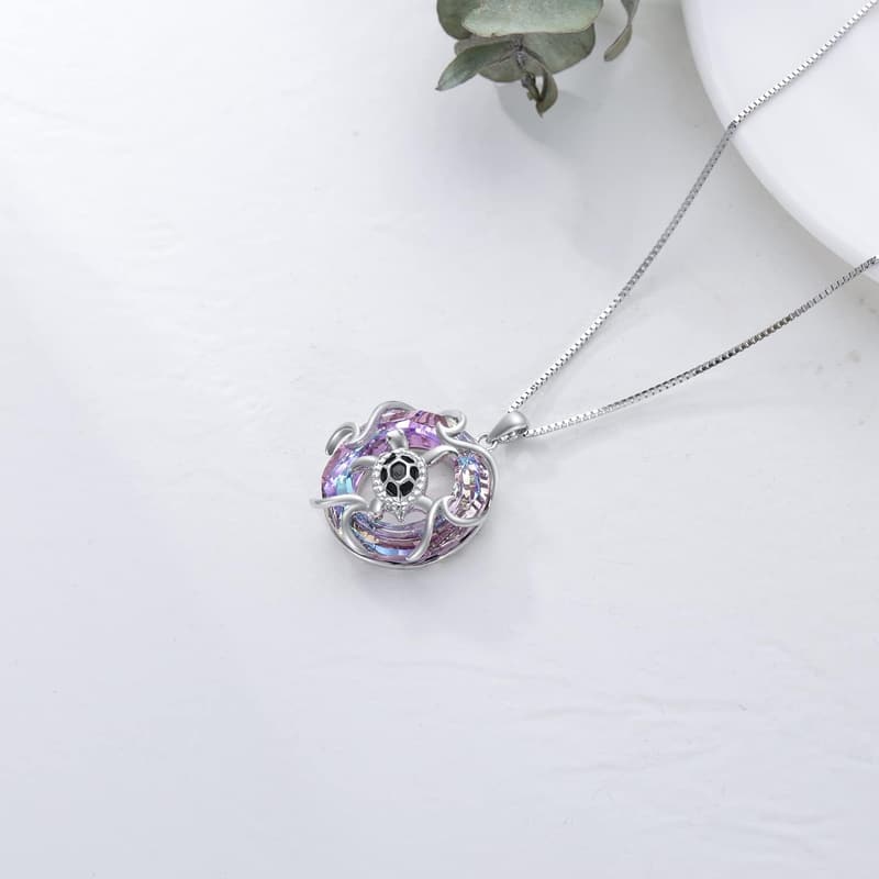 Sterling Silver Sea Turtle Necklace - Ocean-Themed Jewelry for Women