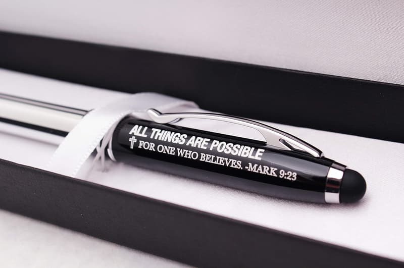 Christian Gift Pen with Engraved Bible Verse - 