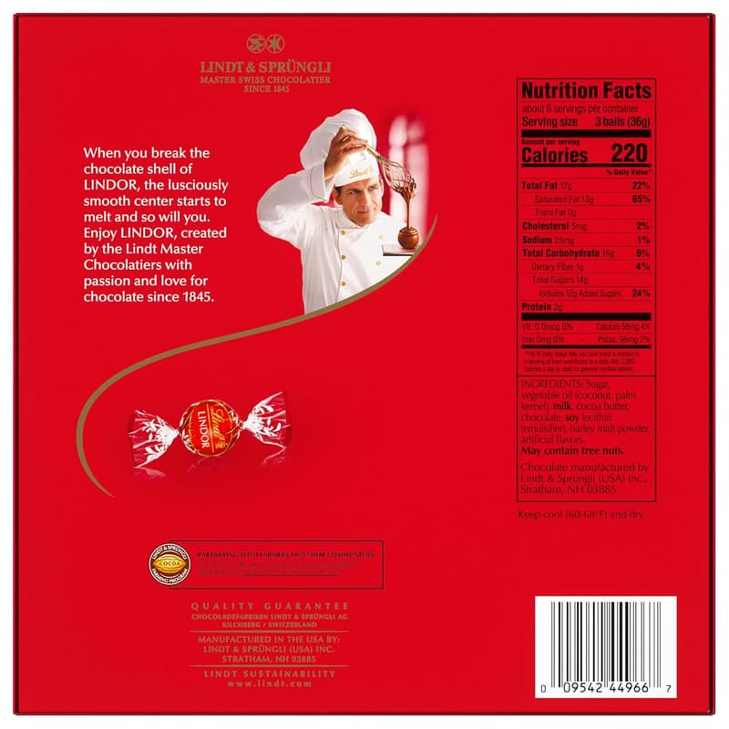 Assorted Lindt LINDOR Milk Chocolate Truffles Gift Box, 7.6 oz.