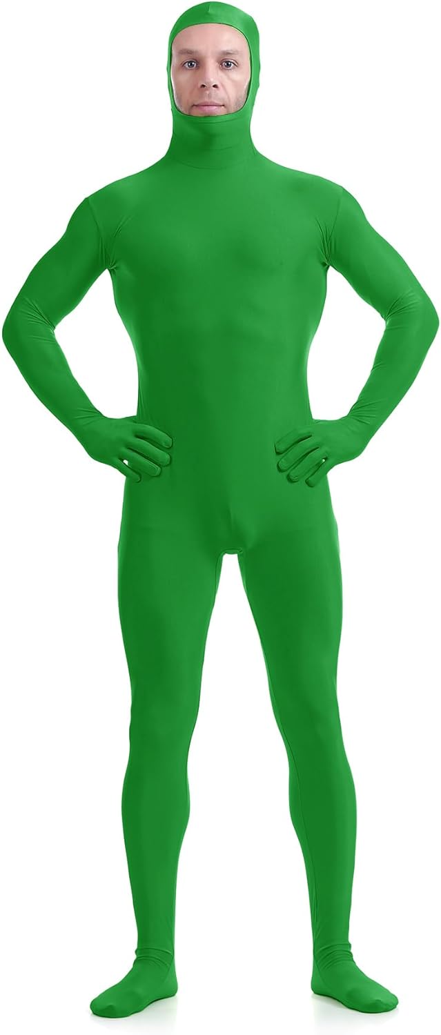 Unisex Stretchy Spandex Open Face Bodysuit Halloween Costume
