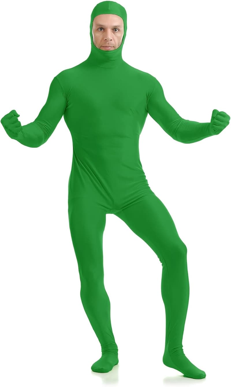 Unisex Stretchy Spandex Open Face Bodysuit Halloween Costume