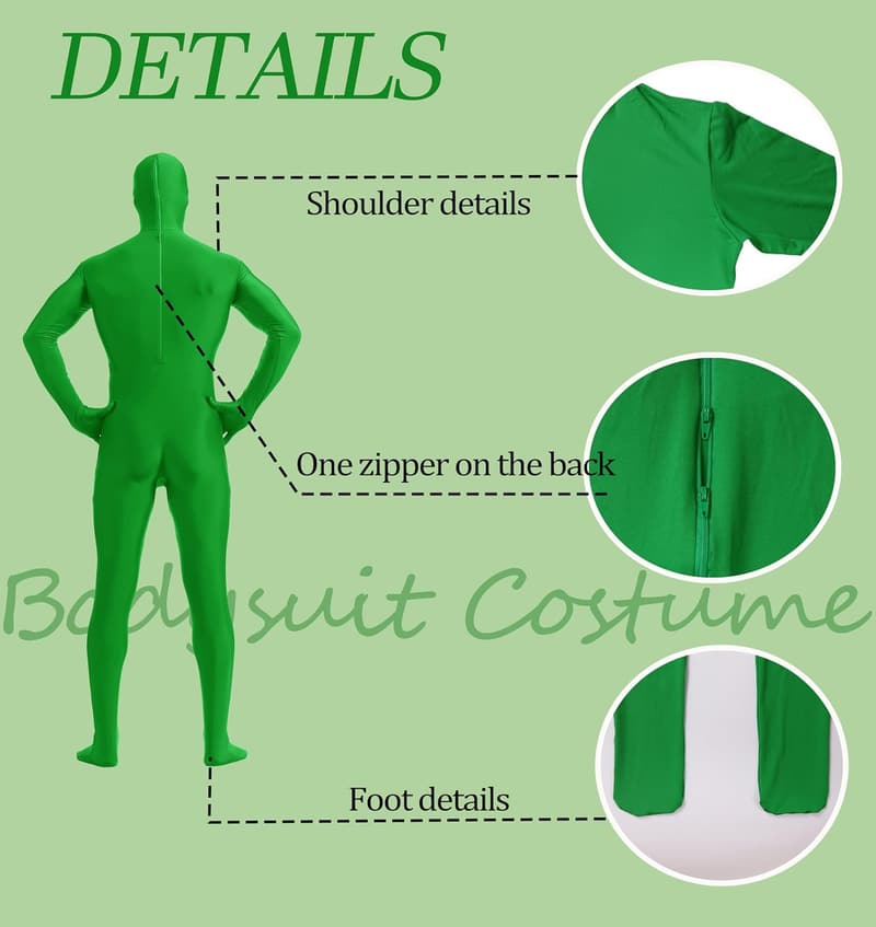 Unisex Stretchy Spandex Open Face Bodysuit Halloween Costume