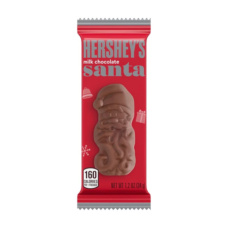 Christmas HERSHEY'S Milk Chocolate Santa Candy Bars, 1.2 oz (36 Count)