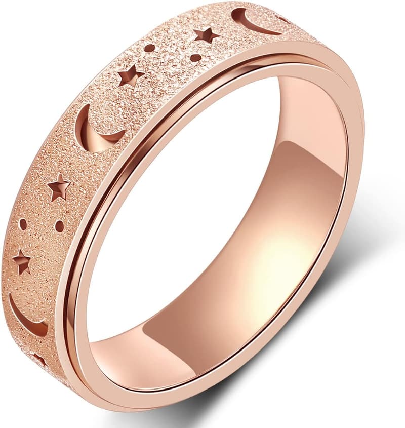 Anxiety Relief Fidget Spinner Ring for Adults