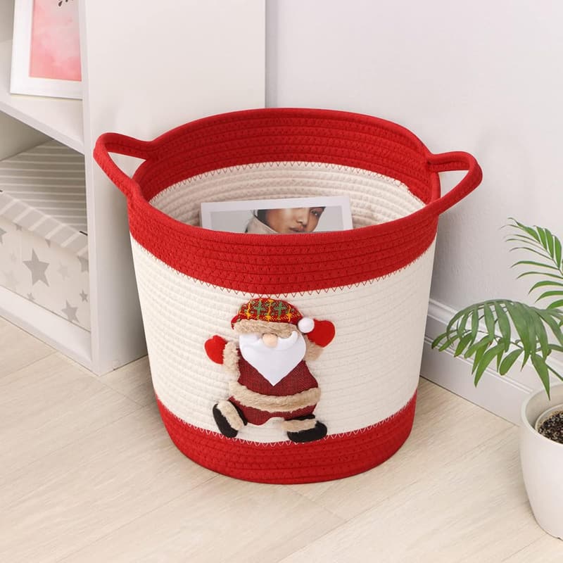 Christmas Storage Basket - Boho Decor for Teens & Moms