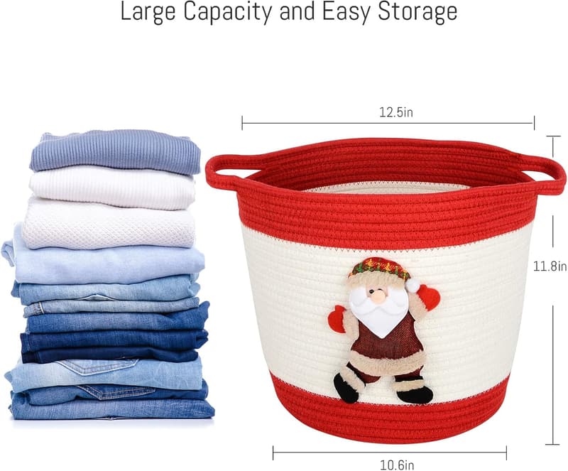 Christmas Storage Basket - Boho Decor for Teens & Moms