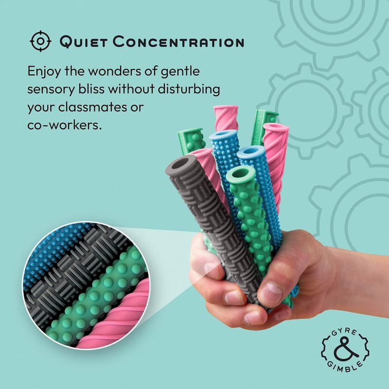 Textured Silicone Pencil Sleeves for Fidgeting - Set of 4