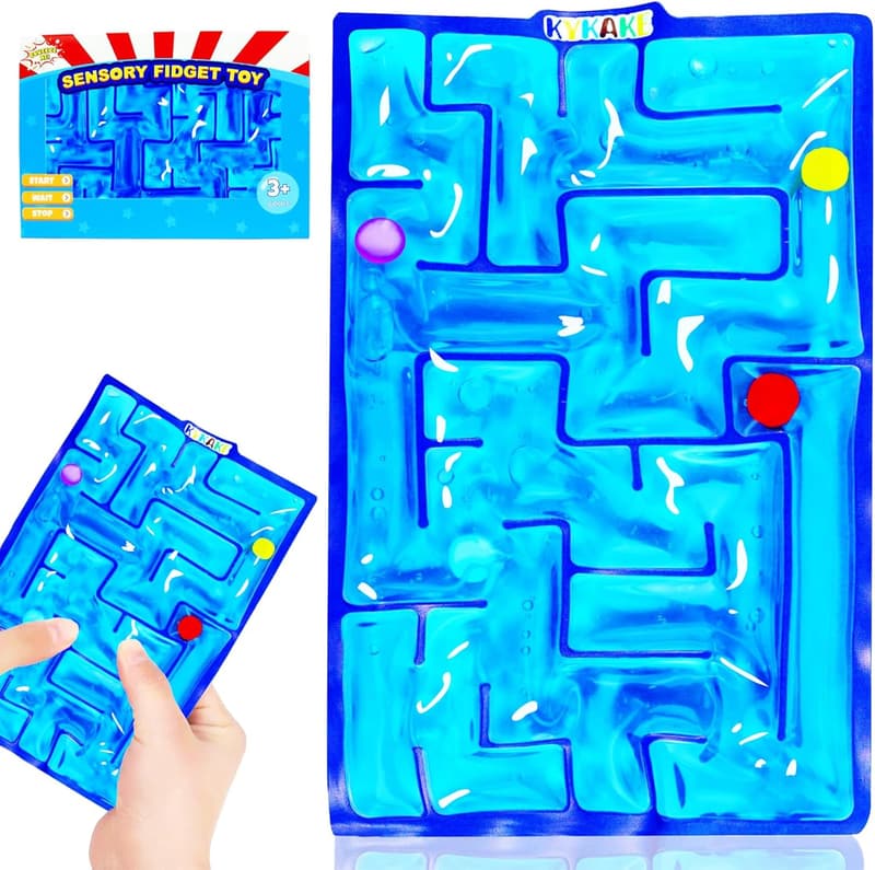 Sensory Maze Fidget Toy - Gel-Filled Marble Squishy for Stress Relief
