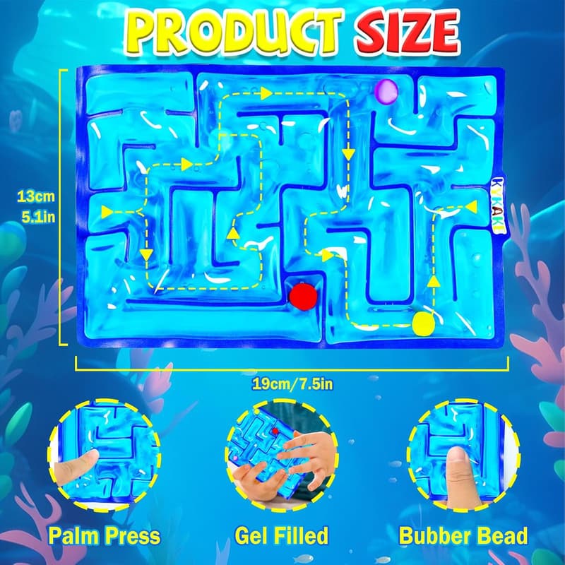Sensory Maze Fidget Toy - Gel-Filled Marble Squishy for Stress Relief