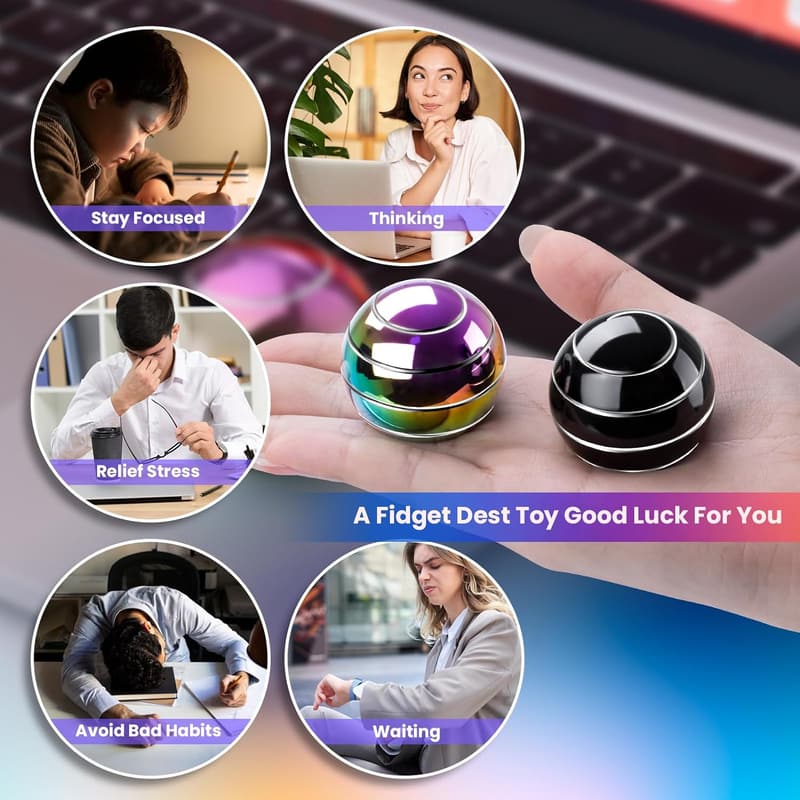 Kinetic Fidget Spinner Ball - Anxiety Relief Toy for All Ages
