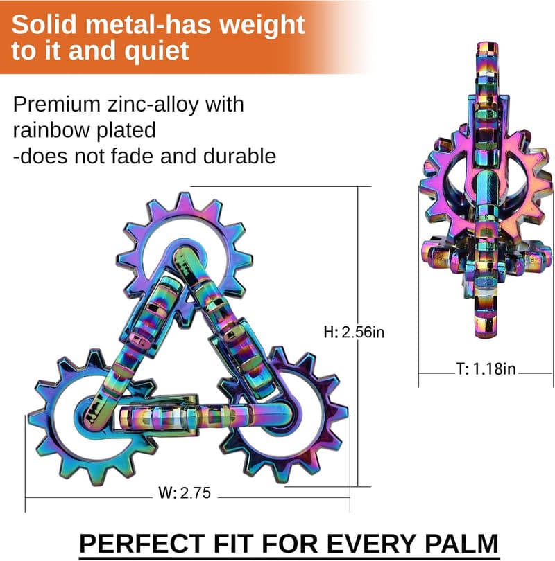 Quiet Infinity Gear Fidget Toy - Unique Metal Stress Relief Tool