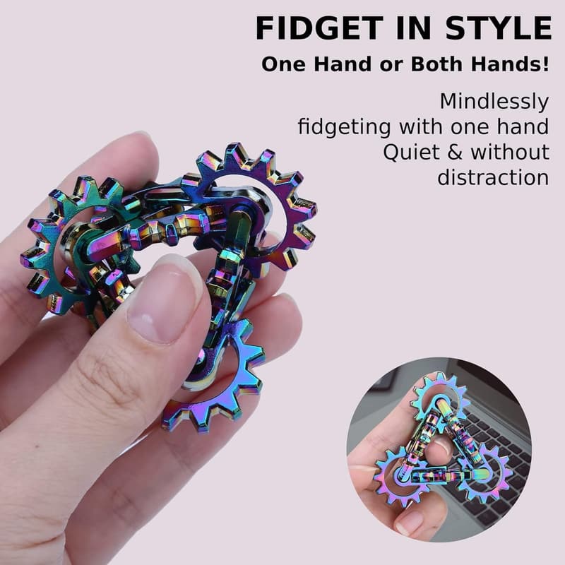 Quiet Infinity Gear Fidget Toy - Unique Metal Stress Relief Tool