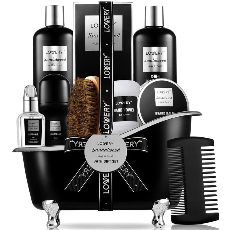 Sandalwood Beard Grooming Kit for Men - Unique Birthday Gift