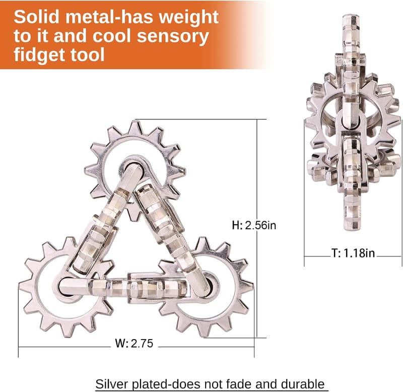 Metal Infinity Gear Fidget Toy for Adults - Stress Relief & Focus
