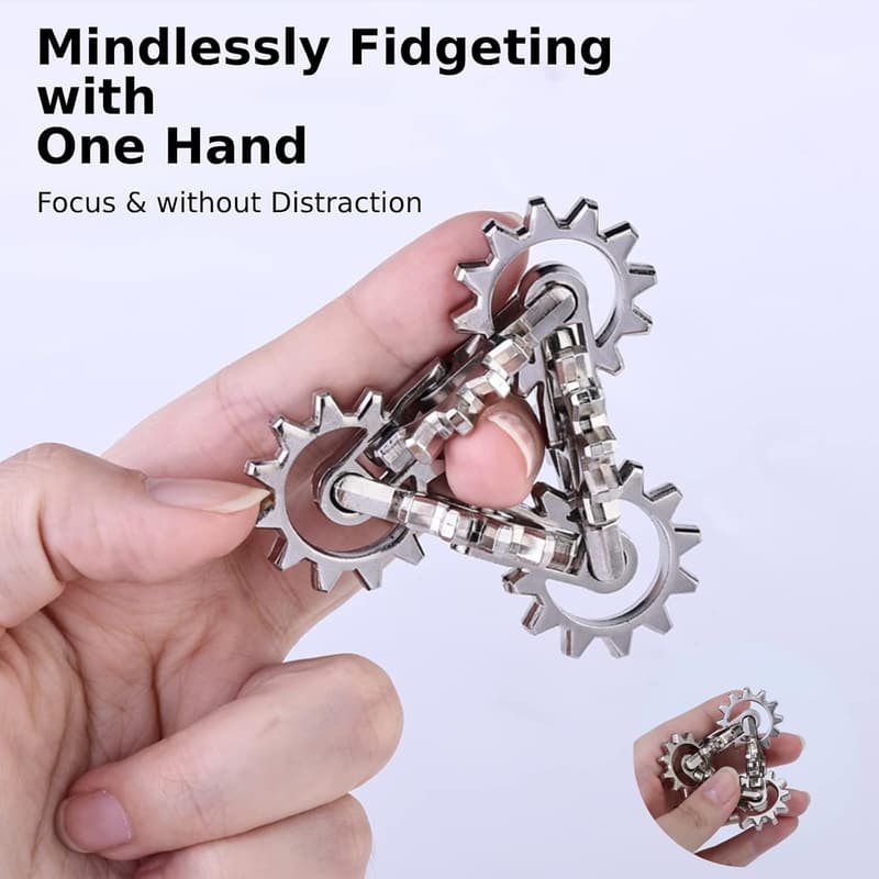 Metal Infinity Gear Fidget Toy for Adults - Stress Relief & Focus